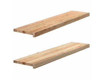 2x vidaXL Vensterbanken Massief Eikenhout 110x25x2 cm - 30% Korting!