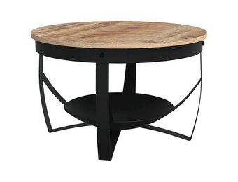 vidaXL Salontafel Ø 68x43 cm Ruw Mangohout - 55% Korting!