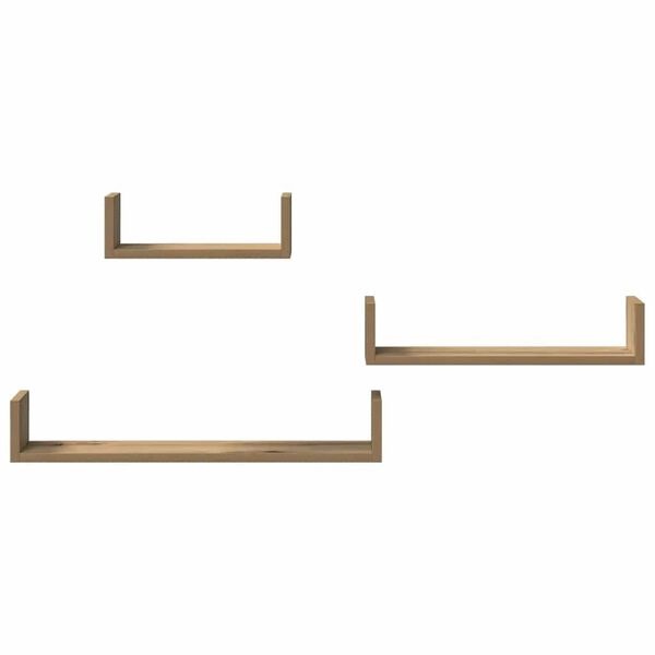 vidaXL Wandschappen 3 st. Bewerkt Hout Artisanaal Eiken - 35% Korting