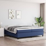 vidaXL Bedframe zonder matras stof blauw 200x200 cm