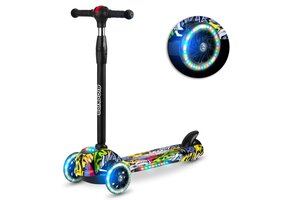 Kinder step - Driewieler Geel - 35% Korting - Verlichte Wielen