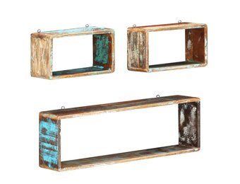 VidaXL 3-delige Wandschappenset Kubus - Gerecycled Hout (35% Korting)