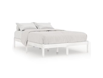 vidaXL Bedframe Grenenhout Wit 140x190 cm - 60% Korting