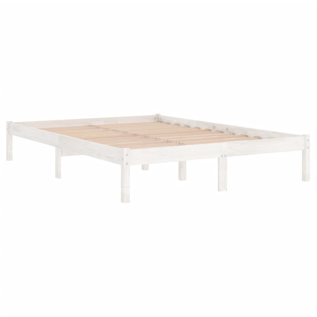 vidaXL Bedframe Grenenhout Wit 140x190 cm - 60% Korting