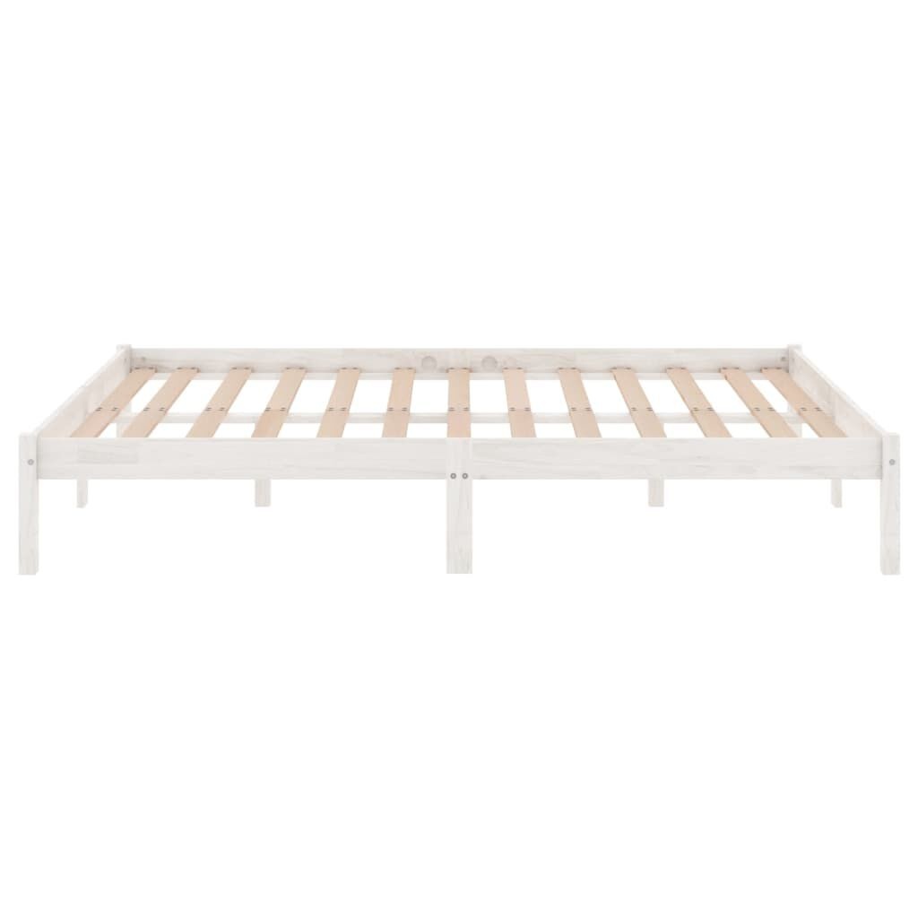 vidaXL Bedframe Grenenhout Wit 140x190 cm - 60% Korting