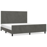 vidaXL Bedframe 160x200cm Fluweel Donkergrijs - 30% Korting!
