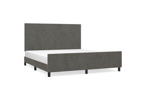 vidaXL Bedframe 160x200cm Fluweel Donkergrijs - 30% Korting!
