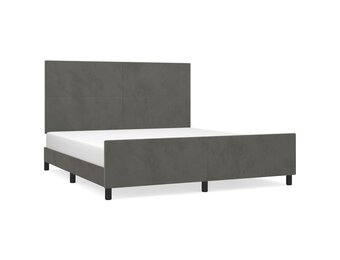 vidaXL Bedframe 160x200cm Fluweel Donkergrijs - 30% Korting!