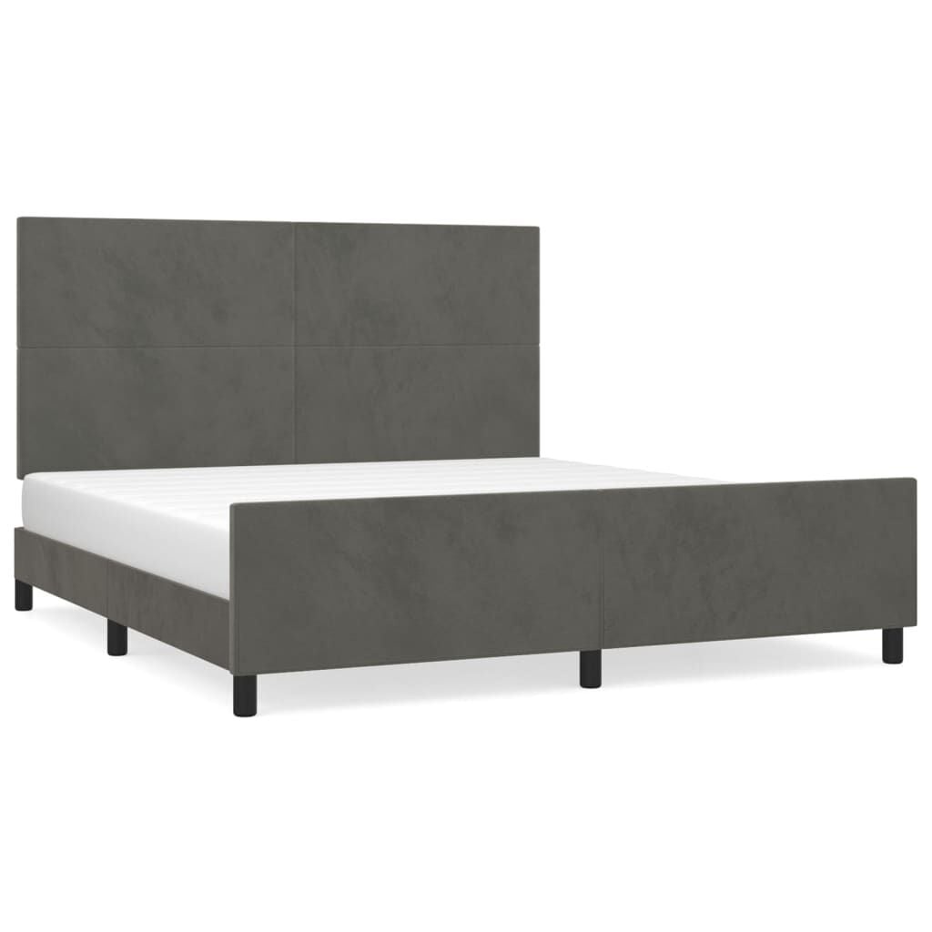 vidaXL Bedframe 160x200cm Fluweel Donkergrijs - 30% Korting!
