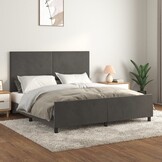 vidaXL Bedframe 160x200cm Fluweel Donkergrijs - 30% Korting!