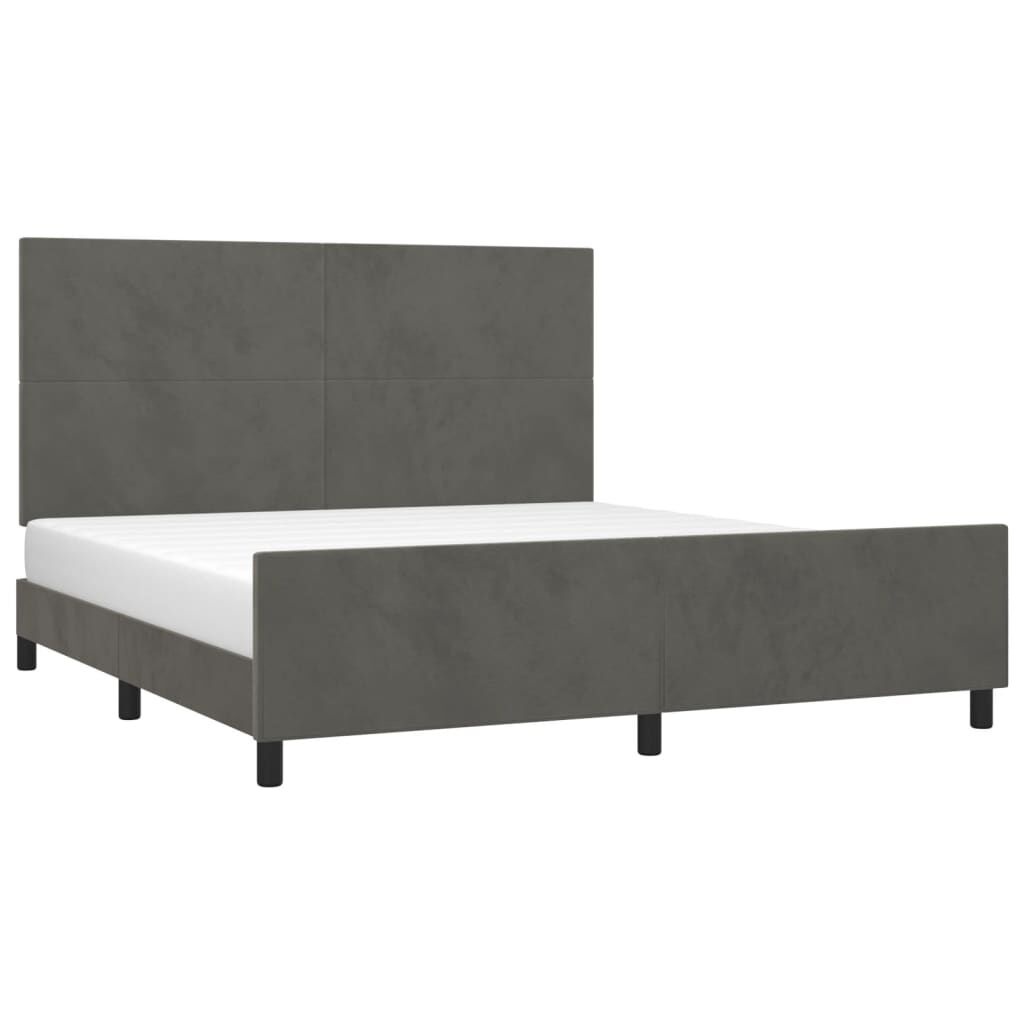 vidaXL Bedframe 160x200cm Fluweel Donkergrijs - 30% Korting!