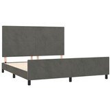 vidaXL Bedframe 160x200cm Fluweel Donkergrijs - 30% Korting!