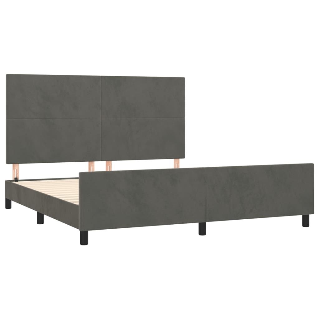 vidaXL Bedframe 160x200cm Fluweel Donkergrijs - 30% Korting!
