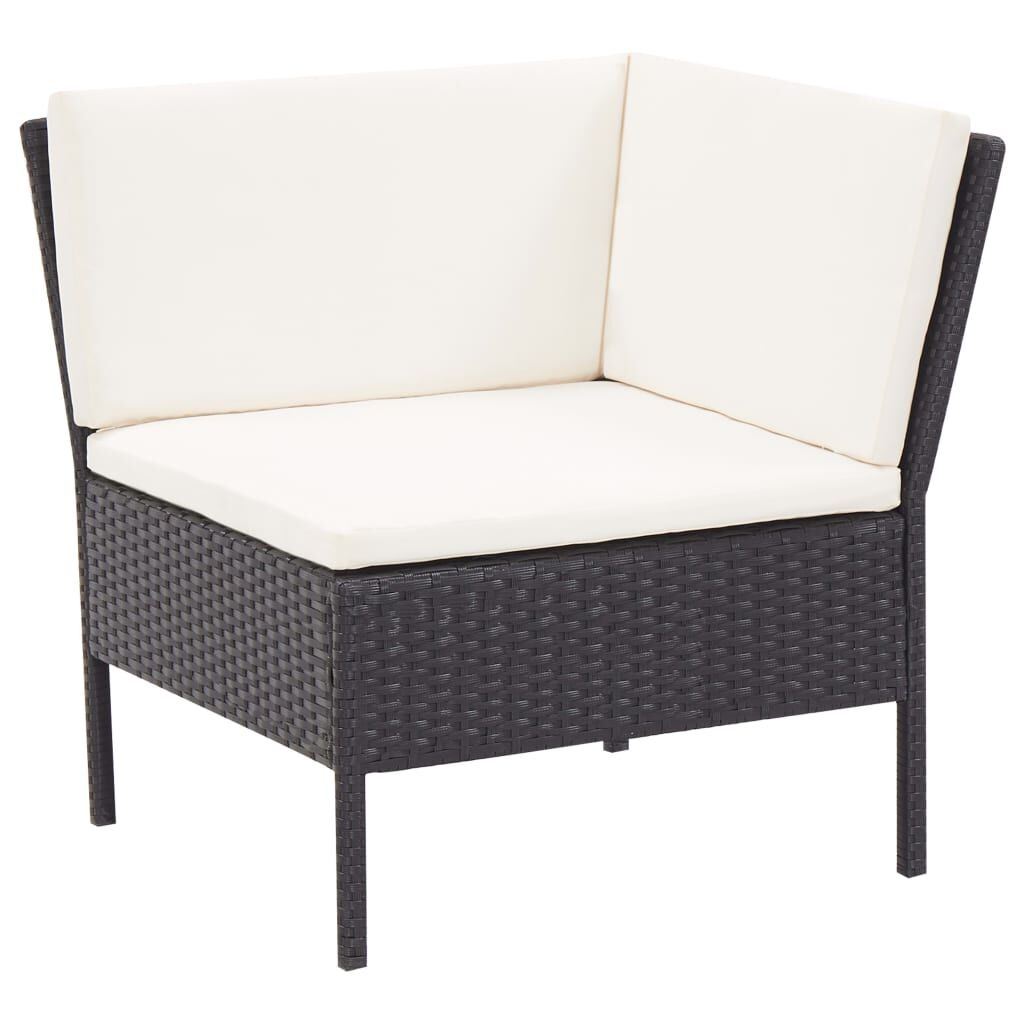vidaXL Loungeset poly rattan zwart - 3-delig | 37% Korting