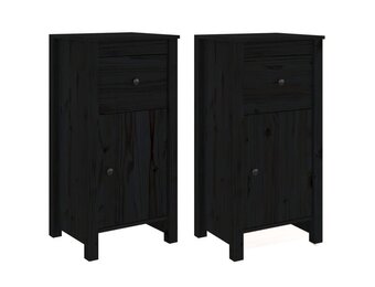 vidaXL Dressoirs (2 stuks) - 55% korting! Grenenhout Zwart