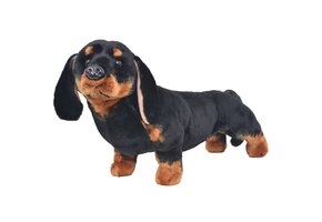 vidaXL Speelgoedhond Teckel XXL Pluche Zwart - 30% Korting!
