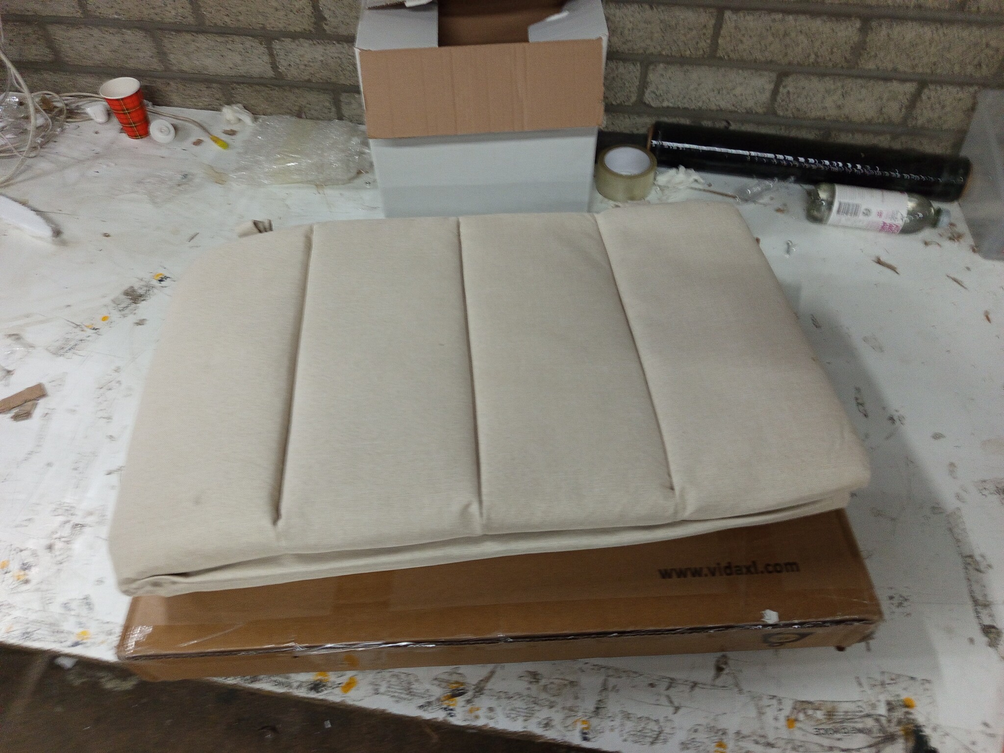 vidaXL Hoofdbordkussen Hanko 140cm crèmekleurig - 67% korting!