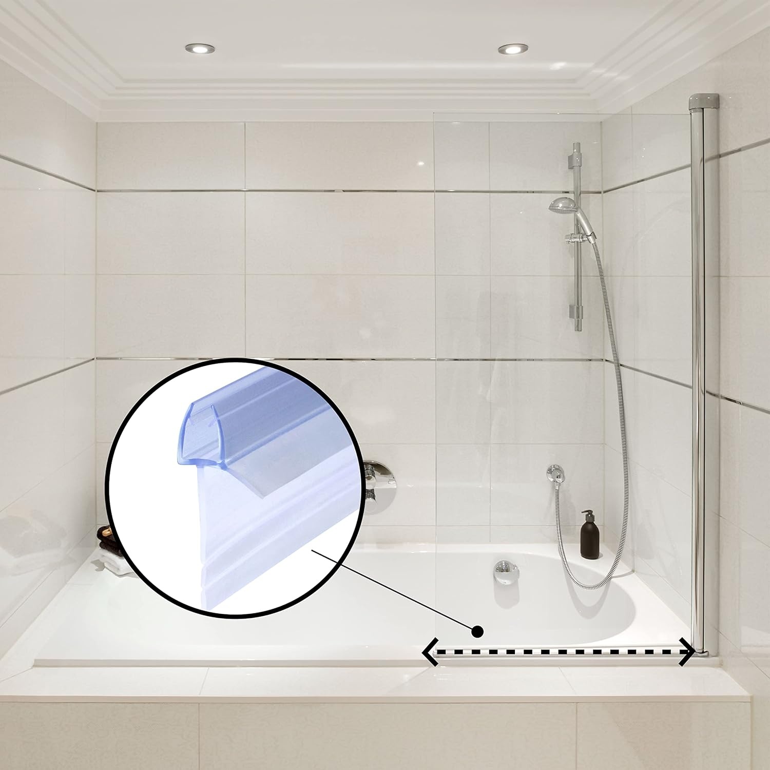 Doucheafdichting 2x70cm - 30% Korting! Voor 4/5/6mm Glas