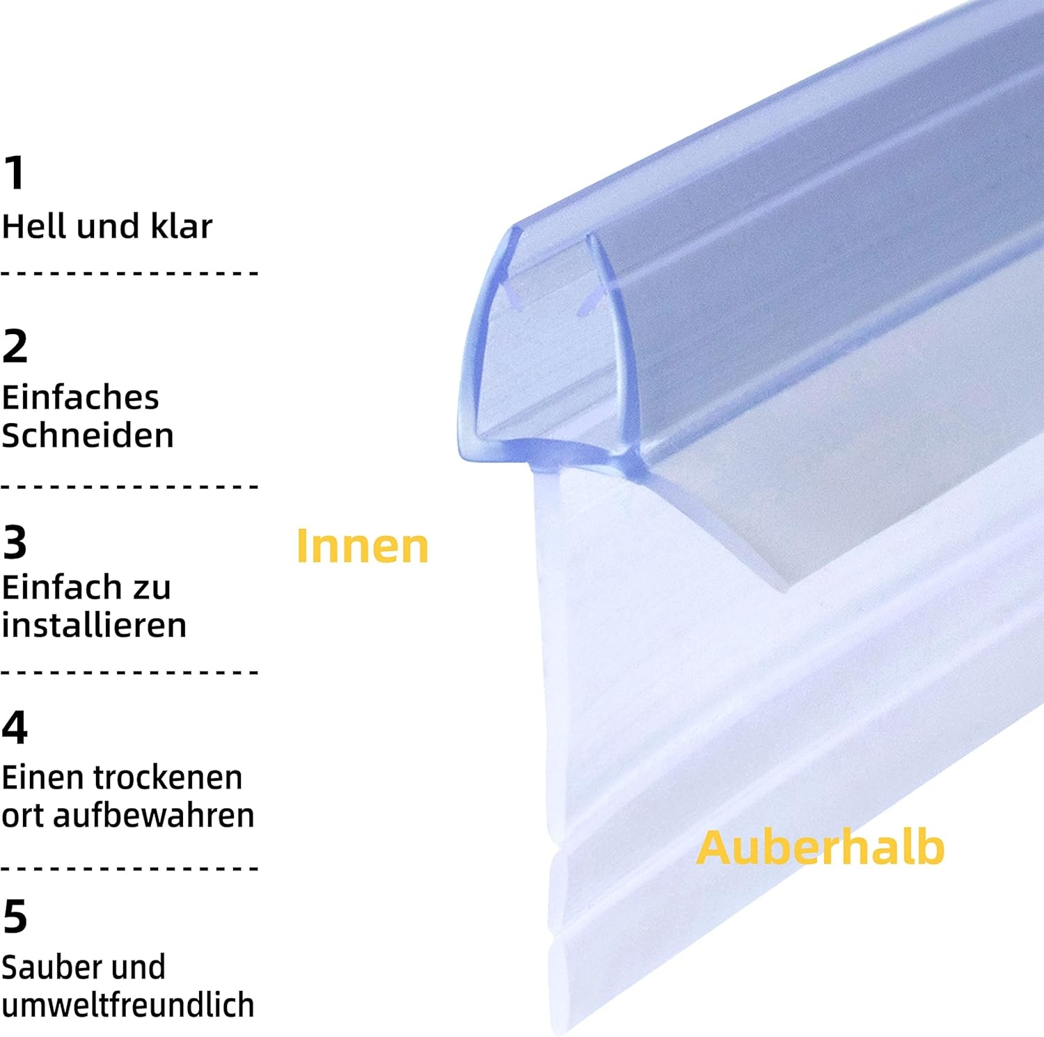 Doucheafdichting 2x70cm - 30% Korting! Voor 4/5/6mm Glas