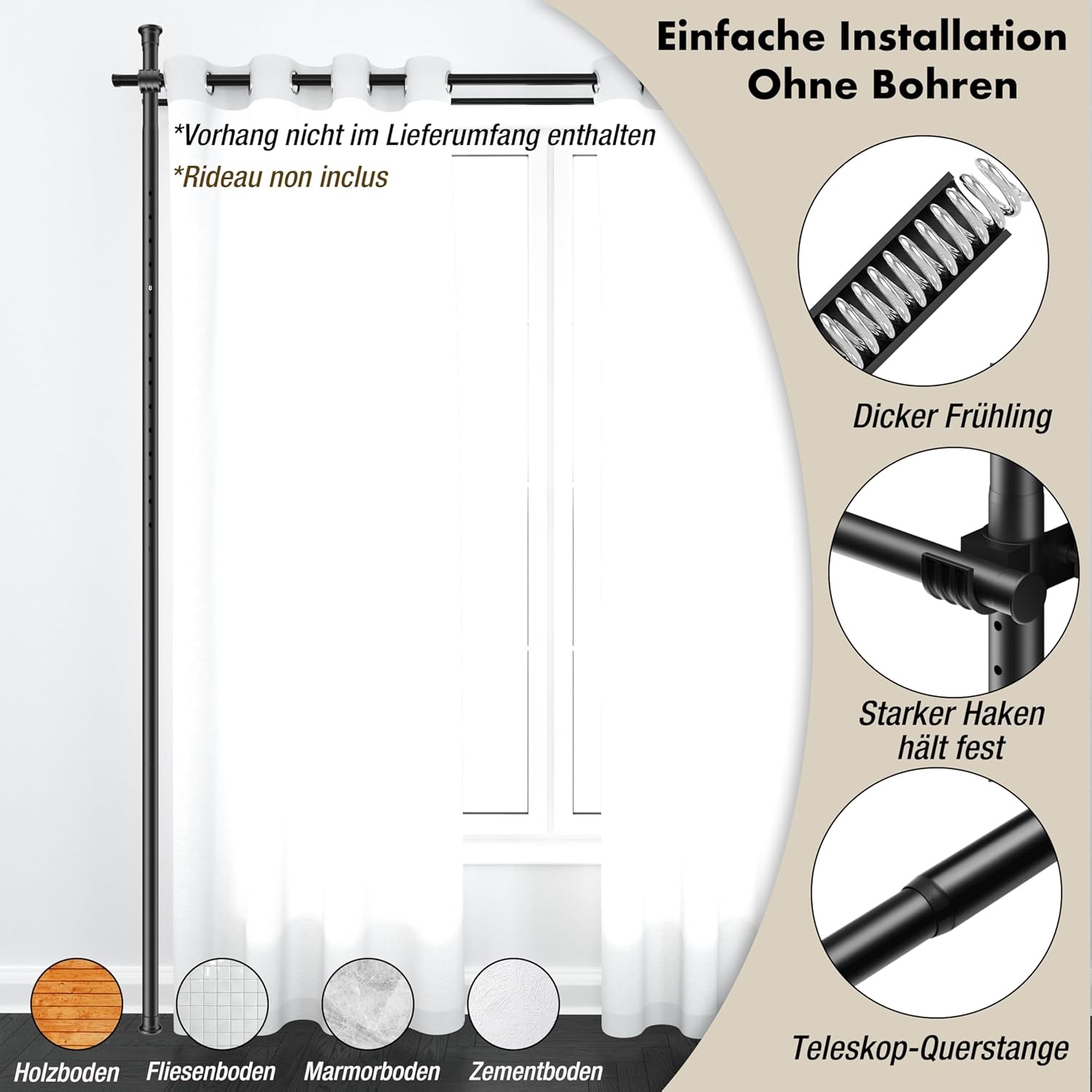 Ruimteverdeler Frame - Flexibel & Boorvrij - 180x300cm - Nu 30% Korting!