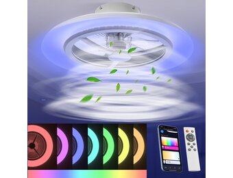 Smart LED Plafondlamp met Ventilator - 30% Korting - Instelbare Kleur & Ventilatie