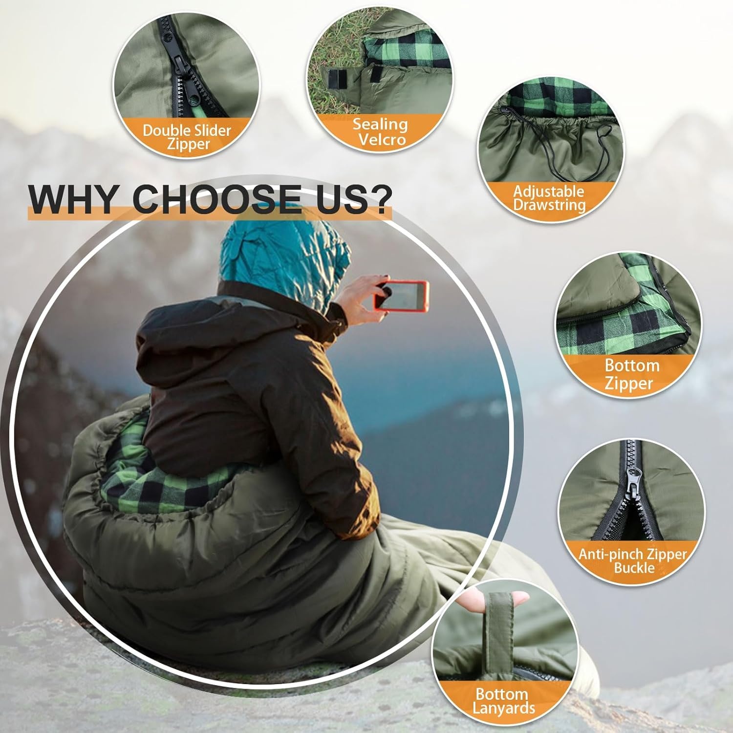 XXL Slaapzak Fluwelen Voering - 0°C - 30% Korting