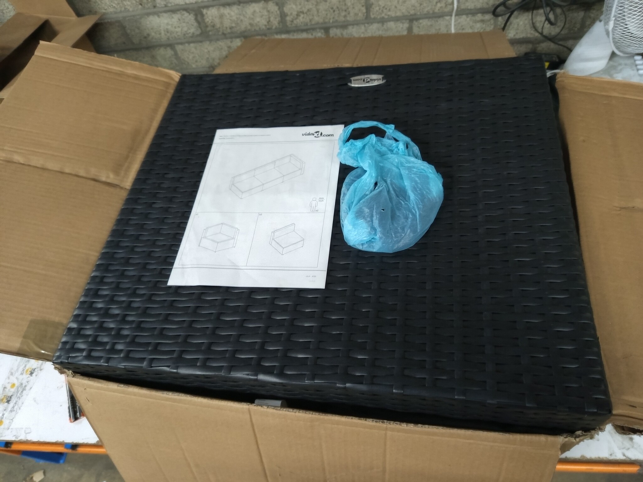 vidaXL 3-delige Loungeset Poly Rattan Zwart - 55% Korting