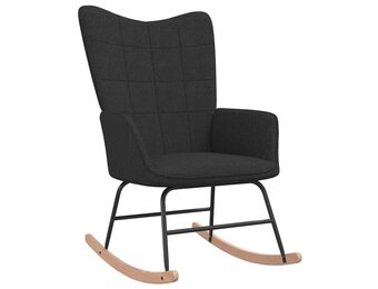 vidaXL Schommelstoel stof zwart - 35% Korting