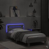 vidaXL Bedframe met LED - 35% Korting - Grijs Sonoma Eiken 90x200 cm
