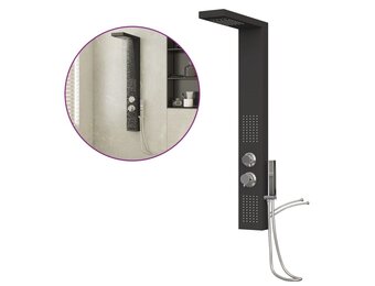 vidaXL Douchepaneelsysteem Aluminium Zwart - 37% Korting!