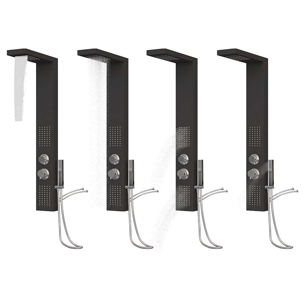 vidaXL Douchepaneelsysteem Aluminium Zwart - 37% Korting!