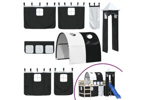 vidaXL Gordijnen, Toren & Tunnel Hoogslaper Wit/Zwart - 42% Korting!