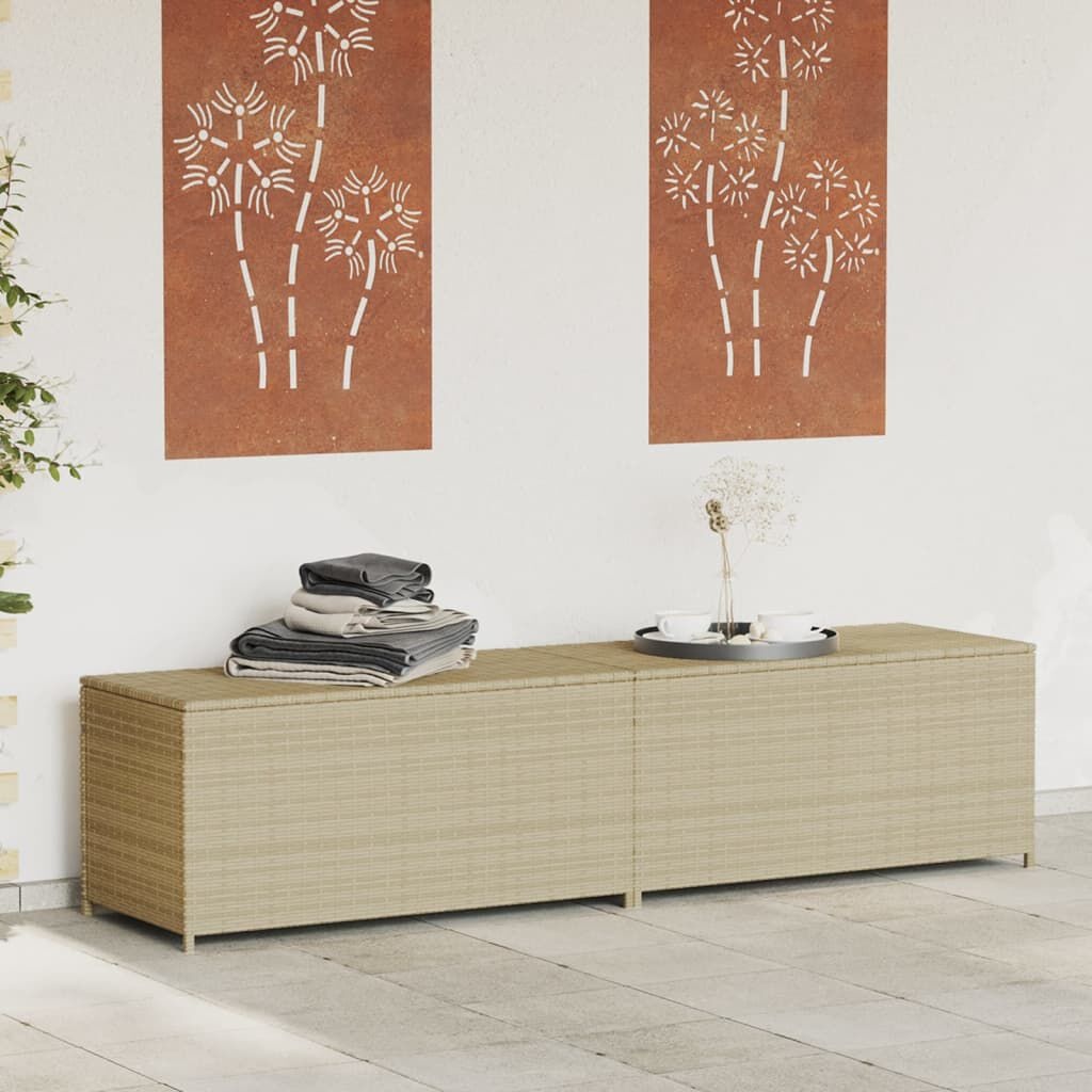 VidaXL Tuinbox met wielen 469L Poly Rattan Beige - Nu 30% Korting!