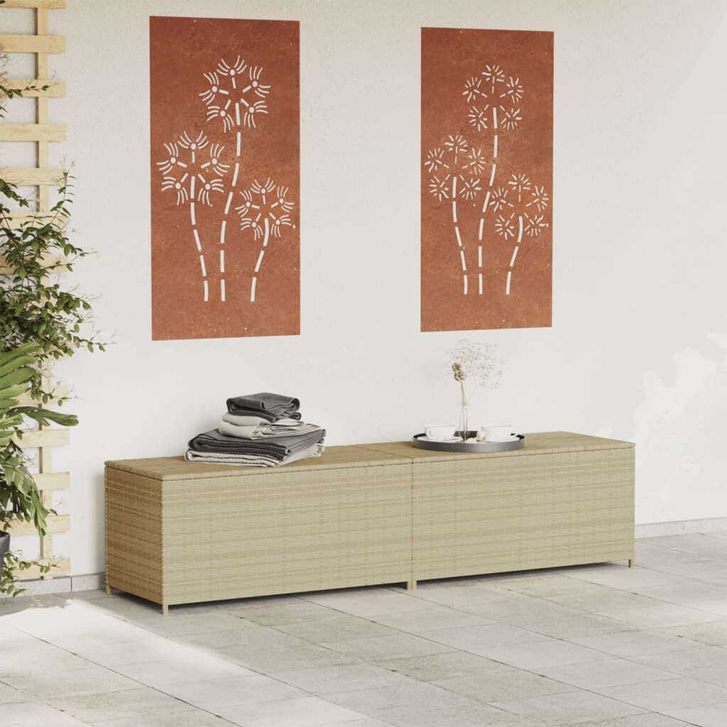 VidaXL Tuinbox met wielen 469L Poly Rattan Beige - Nu 30% Korting!