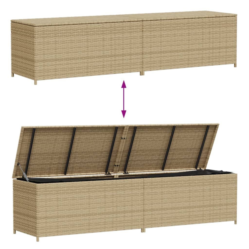 VidaXL Tuinbox met wielen 469L Poly Rattan Beige - Nu 30% Korting!