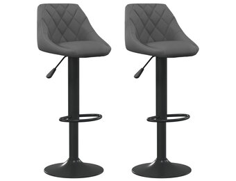 vidaXL Barkrukken 2 st fluweel donkergrijs - 35% Korting