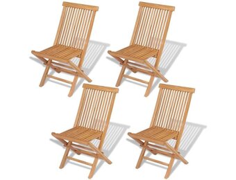 Zestaw mebli ogrodowych drewniany teak 5 elementów