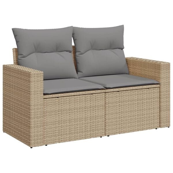 vidaXL Tuinbank Poly Rattan Beige - 50% Korting!