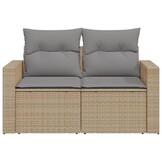 vidaXL Tuinbank Poly Rattan Beige - 50% Korting!