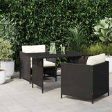 VidaXL Tuintafel 110x70x65 cm Poly Rattan Zwart | 35% Korting