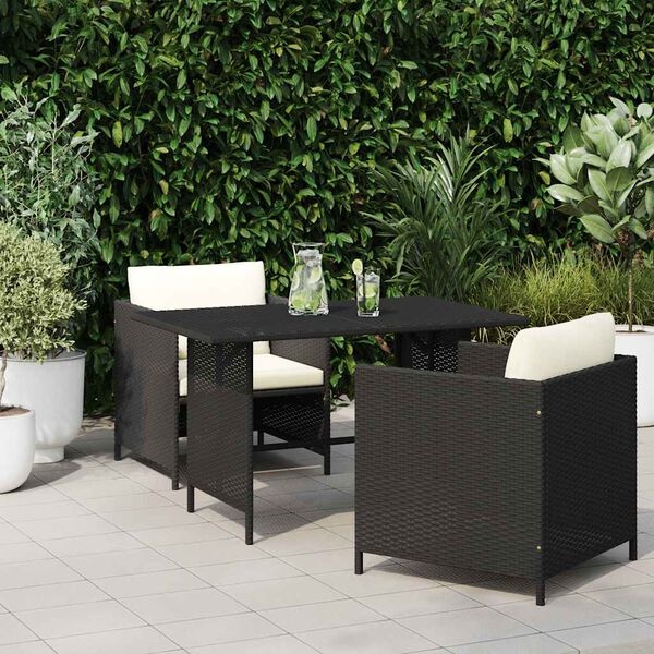 VidaXL Tuintafel 110x70x65 cm Poly Rattan Zwart | 35% Korting