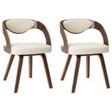 2x VidaXL Eetkamerstoelen: Crèmekleurig Kunstleer & Hout (35% Korting)