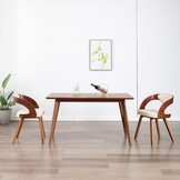 2x VidaXL Eetkamerstoelen: Crèmekleurig Kunstleer & Hout (35% Korting)