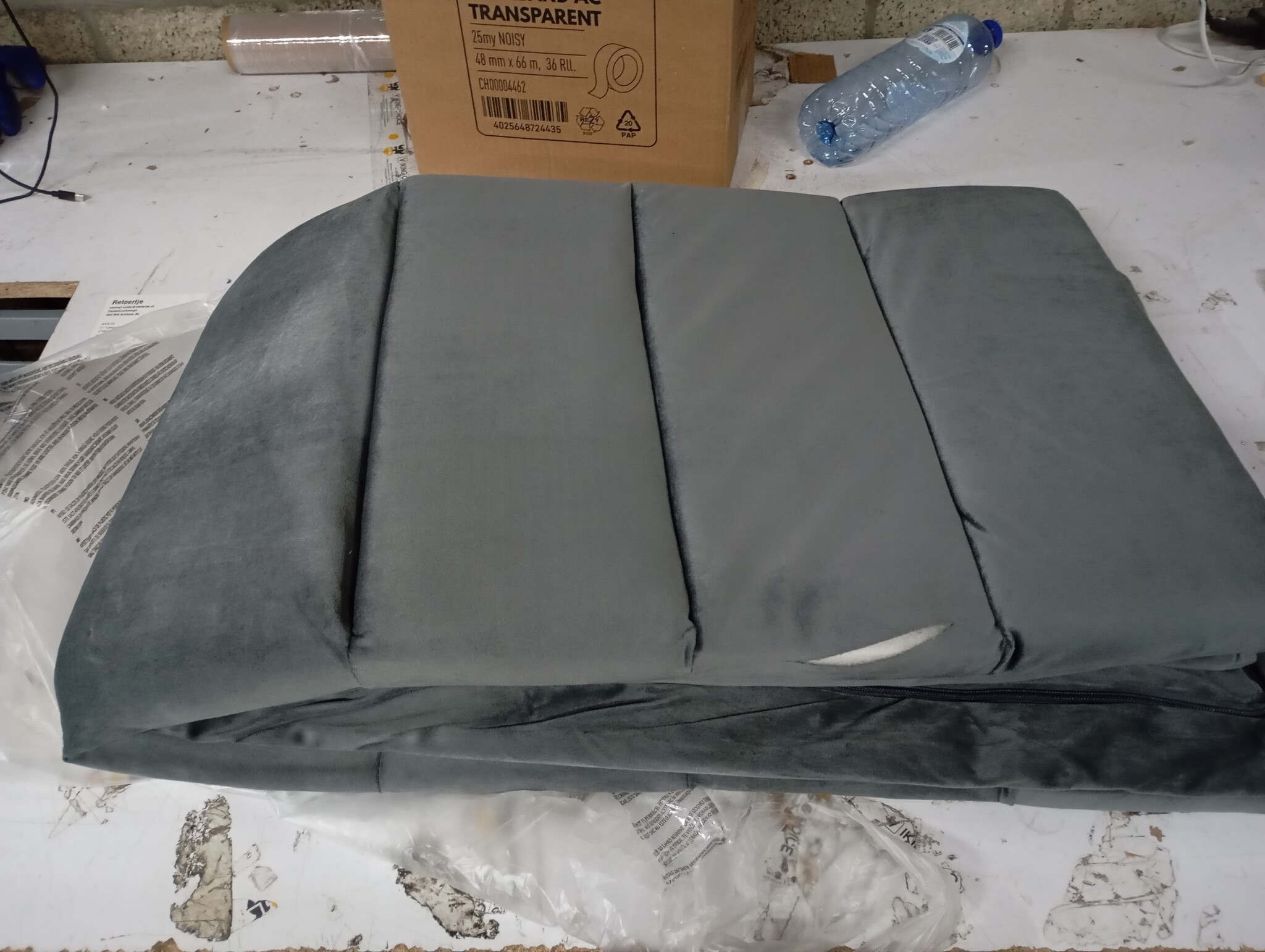 vidaXL Hoofdbordkussen 140 cm Donkergrijs Fluweel - 60% Korting!