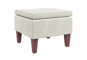 vidaXL Fluweel Crème Kruk met Houten Poten - 55% Korting!