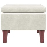 vidaXL Fluweel Crème Kruk met Houten Poten - 55% Korting!