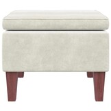 vidaXL Fluweel Crème Kruk met Houten Poten - 55% Korting!