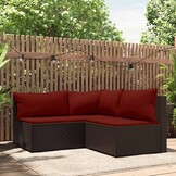 vidaXL Loungeset 3-delig Poly Rattan Bruin - Nu 30% Korting!
