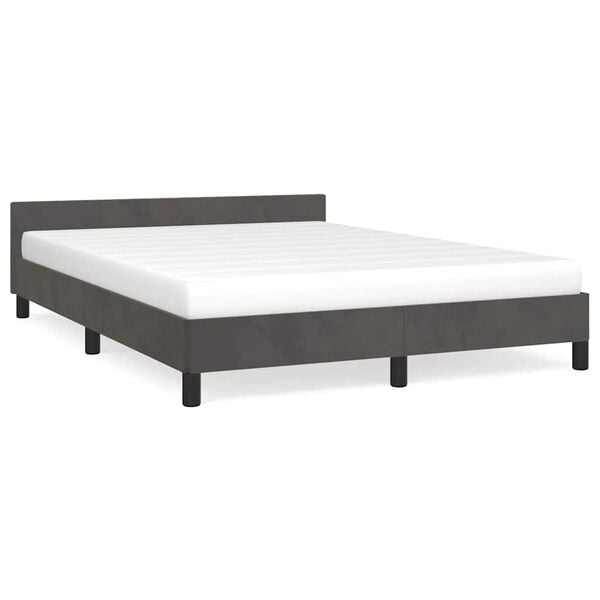 vidaXL Bedframe 140x200 cm | Fluweel Donkergrijs | -35%