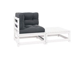 vidaXL Loungeset Grenenhout Wit - 30% Korting!